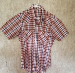 Ely cattleman plaid short sleeve pearl snap shirt